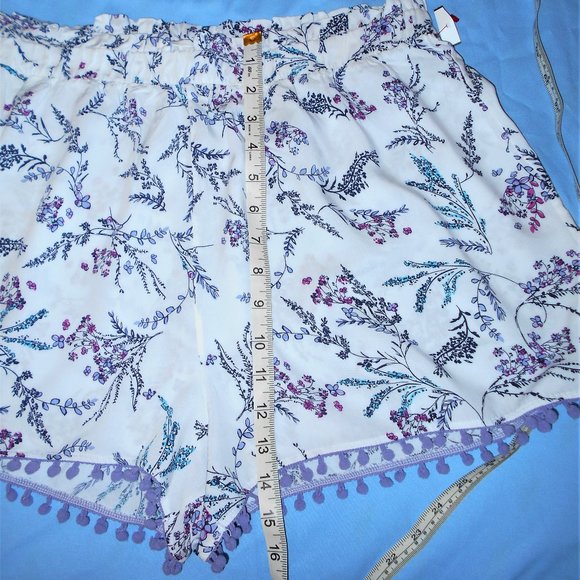 Adore Me Summer PJ Set Crop Top & Shorts (Large)   Purple/White - NWOT - Picture 6 of 7